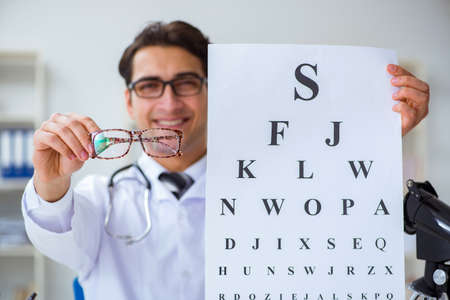 Eye doctor in medical conceptの写真素材