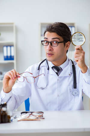 Eye doctor in medical conceptの写真素材