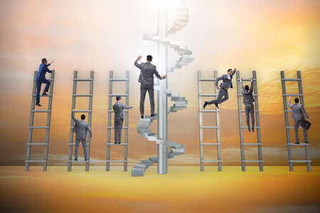 Competition concept with businessman beating competitorsの写真素材