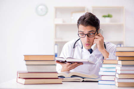 Medical student preparing for university examsの写真素材