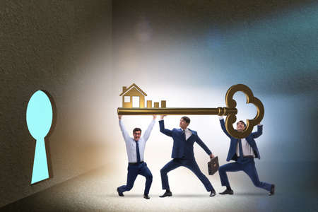 Businessmen in real estate mortgage conceptの写真素材