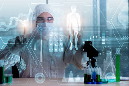 Telemedicine health concept with young doctorの写真素材