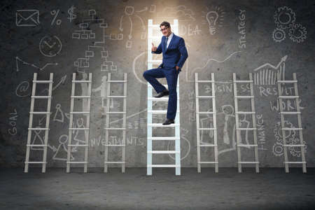 Career progression concept with various laddersの写真素材