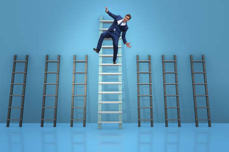 Employee being fired and falling from career ladderの写真素材