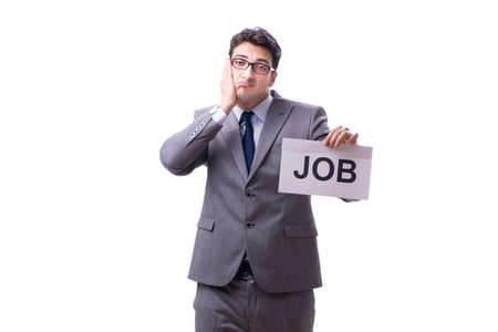 Businessman in recruitment concept isolated on white backgroundの写真素材