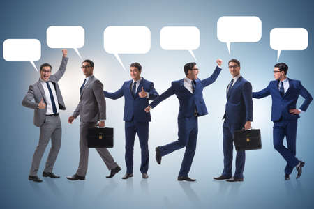 Businessmen with callout bubble blank messageの写真素材