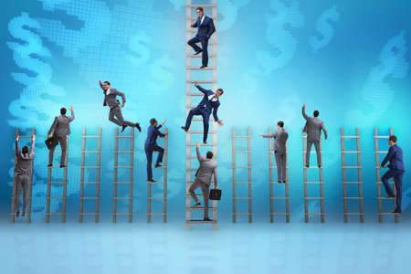 Competition concept with businessman beating competitors