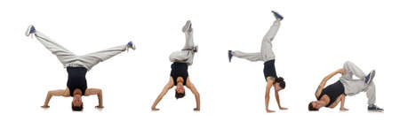 Man dancing isolated on the white