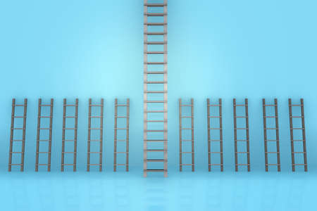 Different ladders in career progression conceptの写真素材