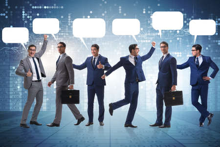 Businessmen with callout bubble blank messageの写真素材