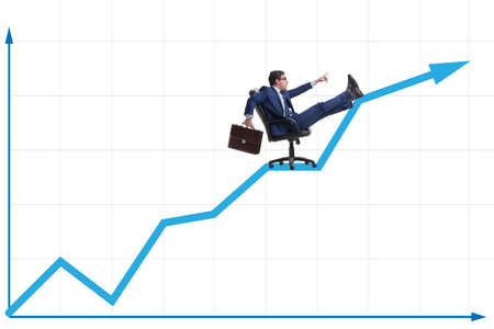 Businessman in economic growth conceptの写真素材