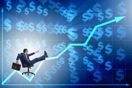 Businessman in economic growth conceptの写真素材