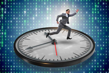 Businessman in time management conceptの写真素材