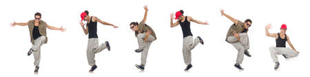 Man dancing isolated on the whiteの写真素材