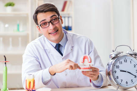 Young dentist working in the dentistry hospital