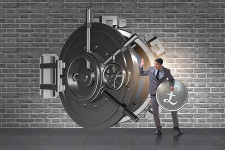 Man stealing money from bankの写真素材