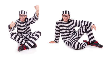 Prison inmate isolated on the white backgroundの写真素材