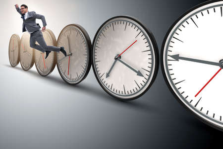 Businessman in time management concept