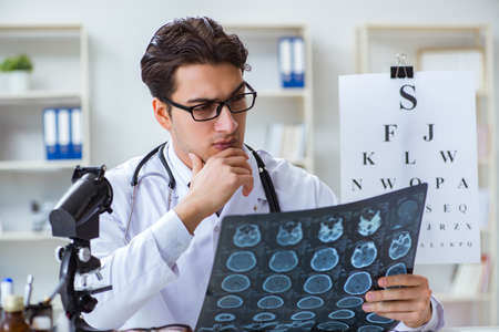 Eye doctor in medical conceptの写真素材