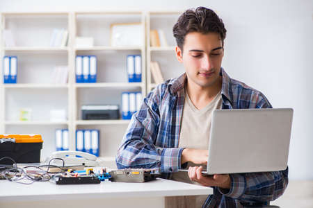 Computer hardware repair and fixing concept by experienced techn