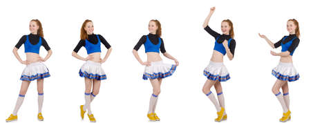 Cheerleader isolated on the white background