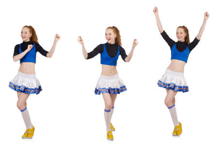 Cheerleader isolated on the white background