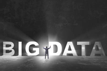 Big Data concept with businessman