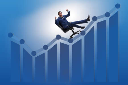 Businessman in economic growth conceptの写真素材