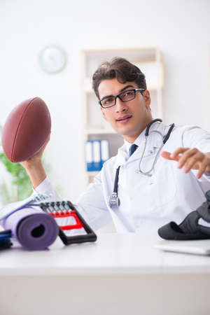 Doctor going to sports during lunch breakの写真素材