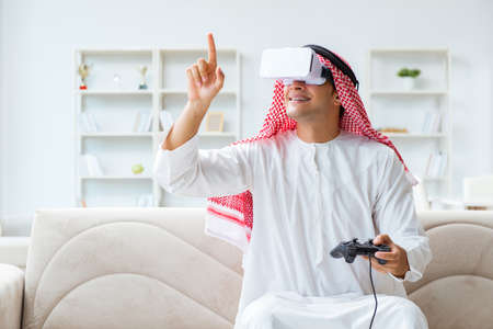 Arab man addicted to video games