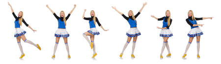 Cheerleader isolated on the white background