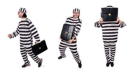 Prison inmate isolated on the white background