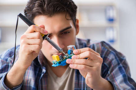 Computer hardware repair and fixing concept by experienced techn
