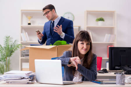 Person being fired from his workの写真素材