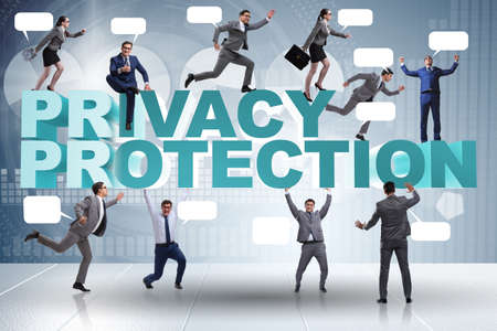Data privacy protection concept with business peopleの写真素材