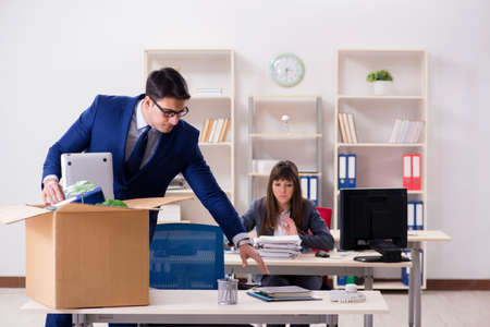 Person being fired from his workの写真素材