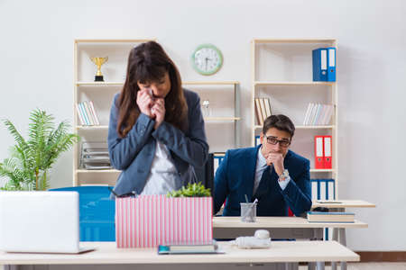 Person being fired from his workの写真素材