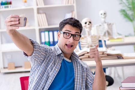 Medical student preparing for examsの写真素材