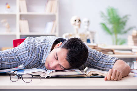 Medical student preparing for examsの写真素材