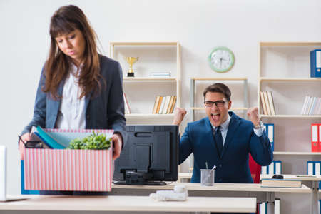 Person being fired from his workの写真素材