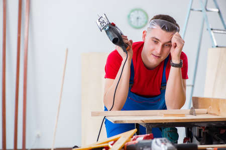 Contractor working in the workshop