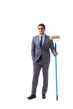 Businessman painter isolated on white backgroundの写真素材