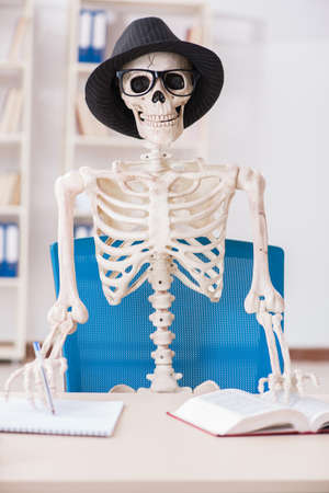 Skeleton businessman working in the officeの写真素材