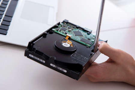 Hard drive repair and data recovery with restorationの写真素材