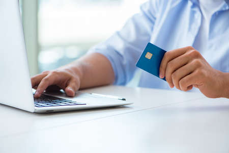 Concept on online payments with credit cardの写真素材