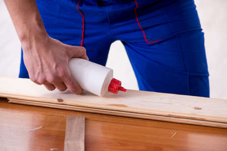 Contractor working in the workshop