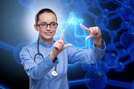 Woman doctor in telemedicine futuristic concept