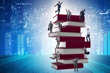 Education concept with books and people