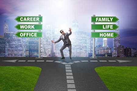 Work life or home balance business conceptの写真素材