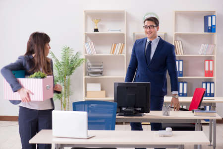 Person being fired from his workの写真素材